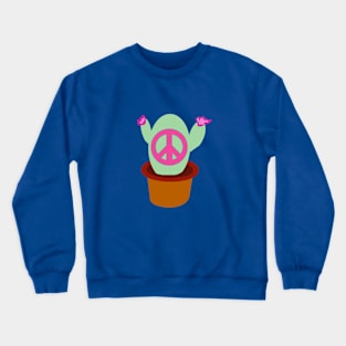 Bold and Bright Peace Sign Cactus Crewneck Sweatshirt